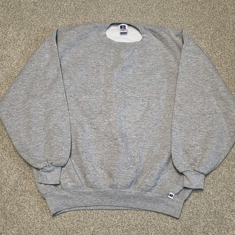 Vintage Russell Athletic Blank Sweatshirt Gray XXL Made in USA 80s 90s Crewneck
